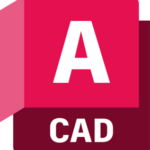 Logo rojo del programa informático de Autocad